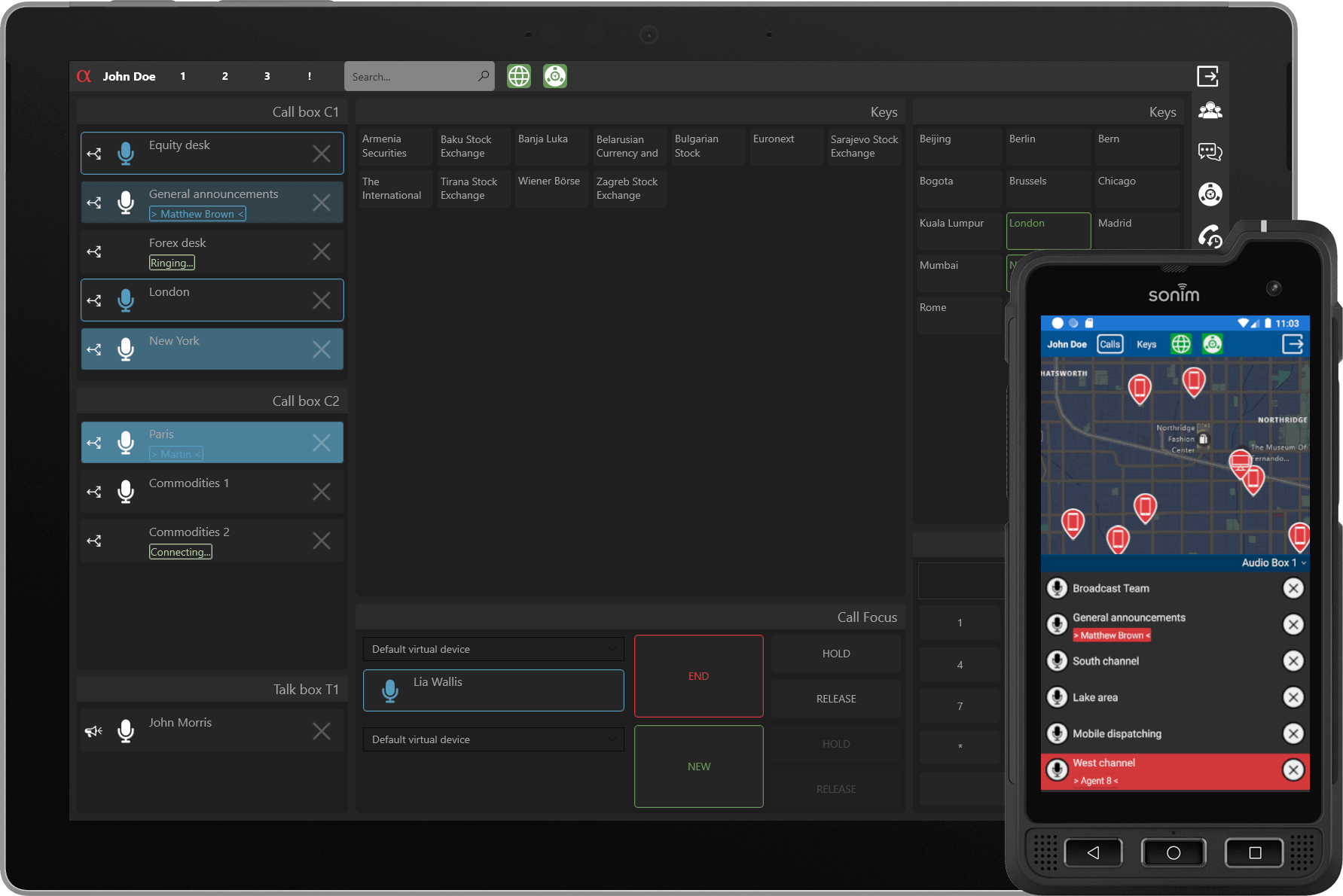 Nomad VoIP client on tablet, PC and smartphone